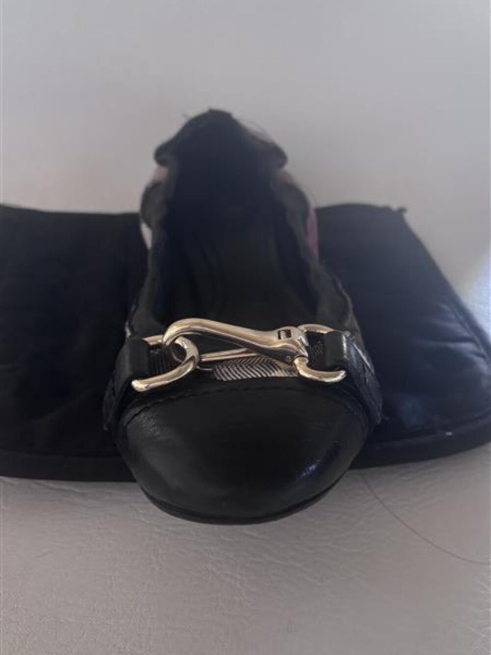 Burberry Ballerina Flats with Gold metal clasp